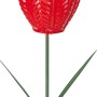 Roter Gartenstecker Tulpe aus Eisen, 95 cm hoch, Gartendekoration.