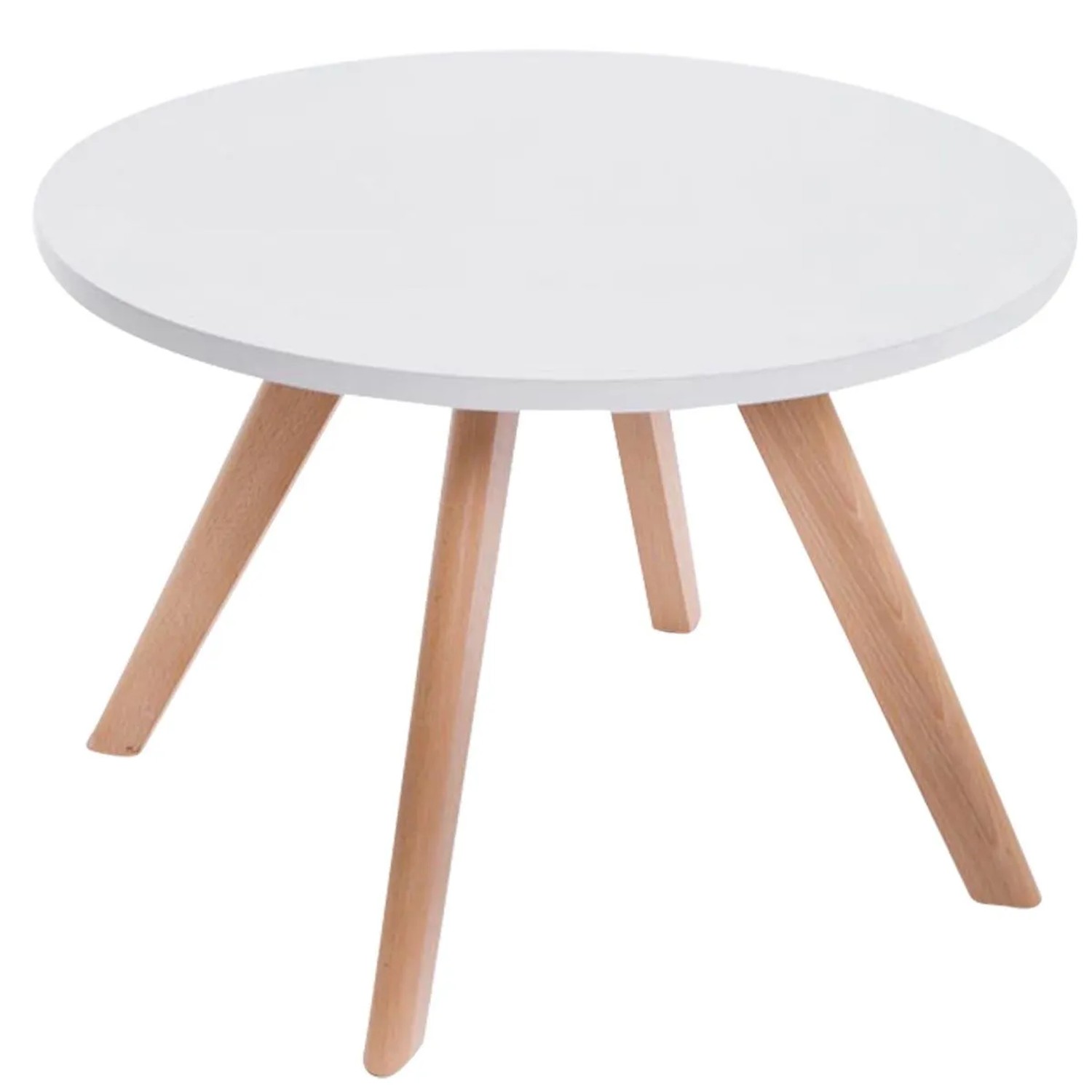 DELUKE Couchtisch VEGA 60x60x40cm Holz Natura Beistelltisch Kleiner Tisch Wohnzimmer