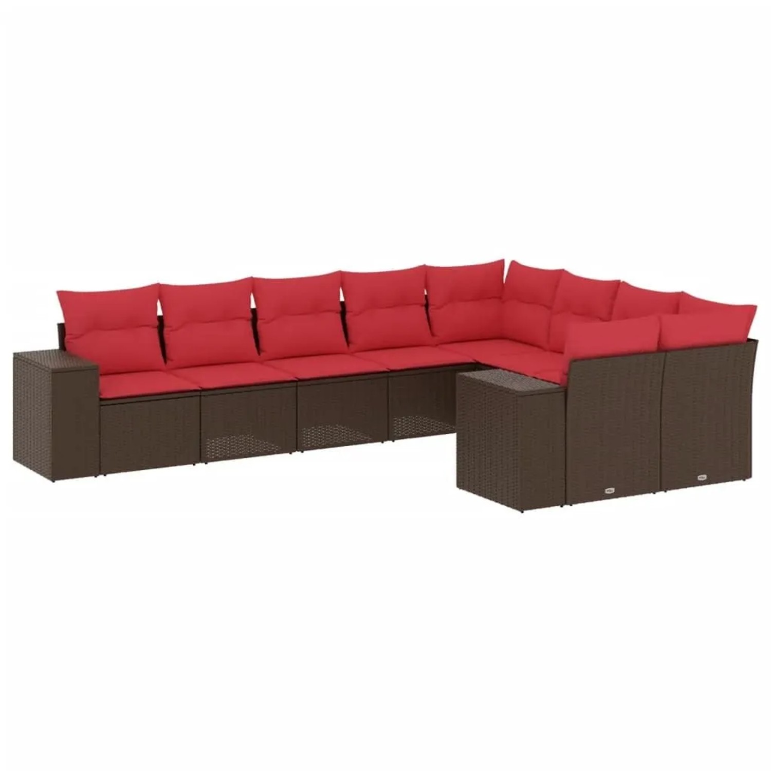 vidaXL 9-Tlg Gartensofa-Set mit Kissen Braun Polyrattan 3223043 günstig online kaufen
