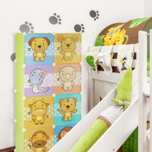 Relaxdays Kinderregal Kunststoff Metall Hellgrün Stecksystem 145 cm x 74 cm x 36,5 cm 6,3 kg