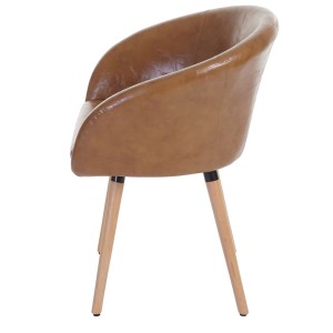 MCW Esszimmerstuhl Vaasa, 6er-Set, Kunstlederoptik, Polsterstuhl mit Holzfüßen.