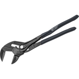 Schwarzer LUX Zangenschlüssel 250 mm, einstellbare Rohrzange für Armaturen und Rohre.