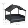 Relaxdays Hundeliege Polyrattan Anthrazit Mit Dach 81 cm x 90 cm x 68 cm 9,7 kg_4