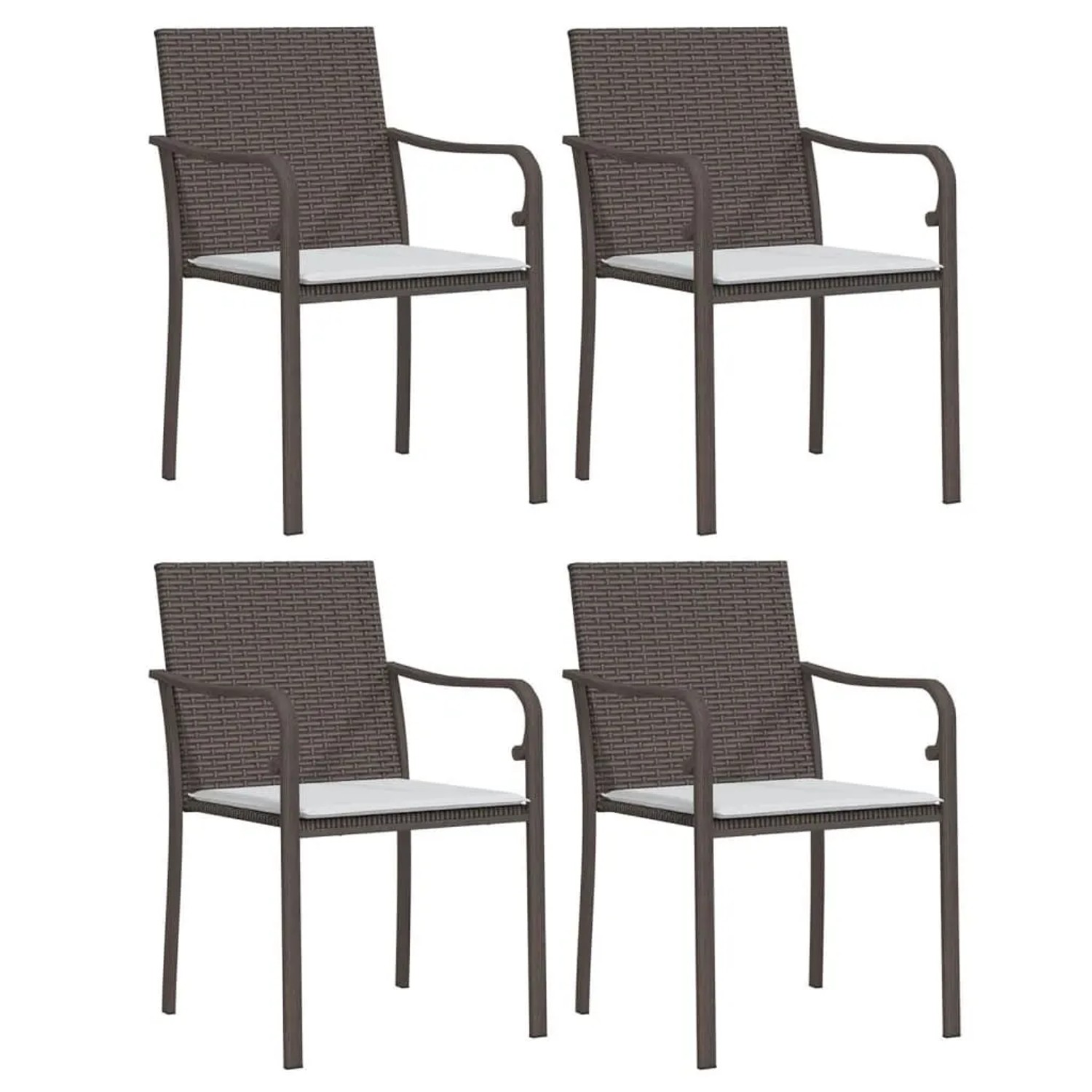 Furnicato Gartenstühle Mit Kissen 4 Stk Braun 56x59x84 Cm Poly Rattan