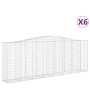 6er Set vidaXL Gabionen mit Hochbogen, 400x50x140/160cm, aus verzinktem Eisen.
