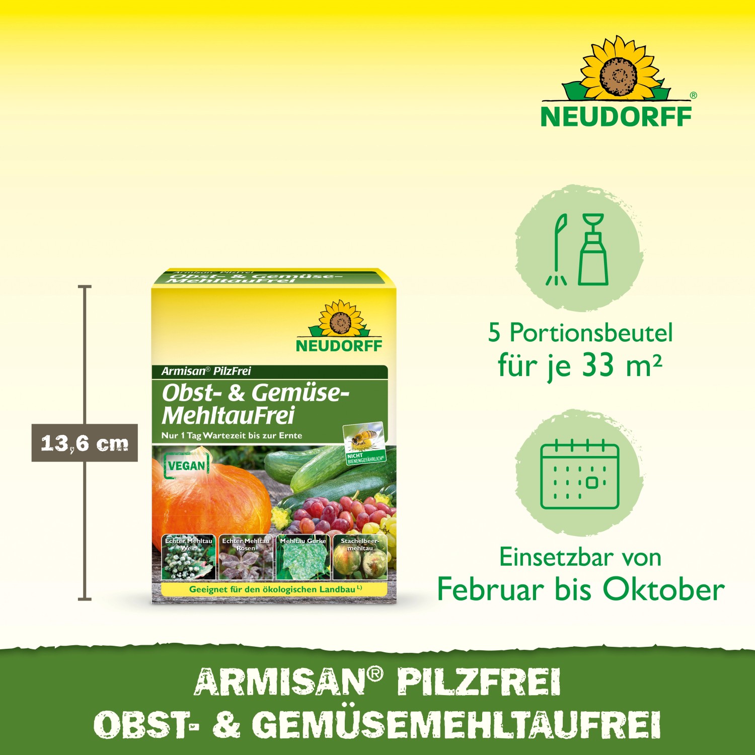 Neudorff Armisan Pilzfrei Obst & Gemüse, 50g Packung zur Mehltau-Bekämpfung.