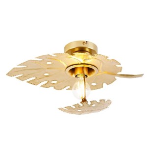 Goldene QAZQA Design Wandleuchte Carballo aus Stahl, blattförmig, mit E27 Fassung für Innenräume.