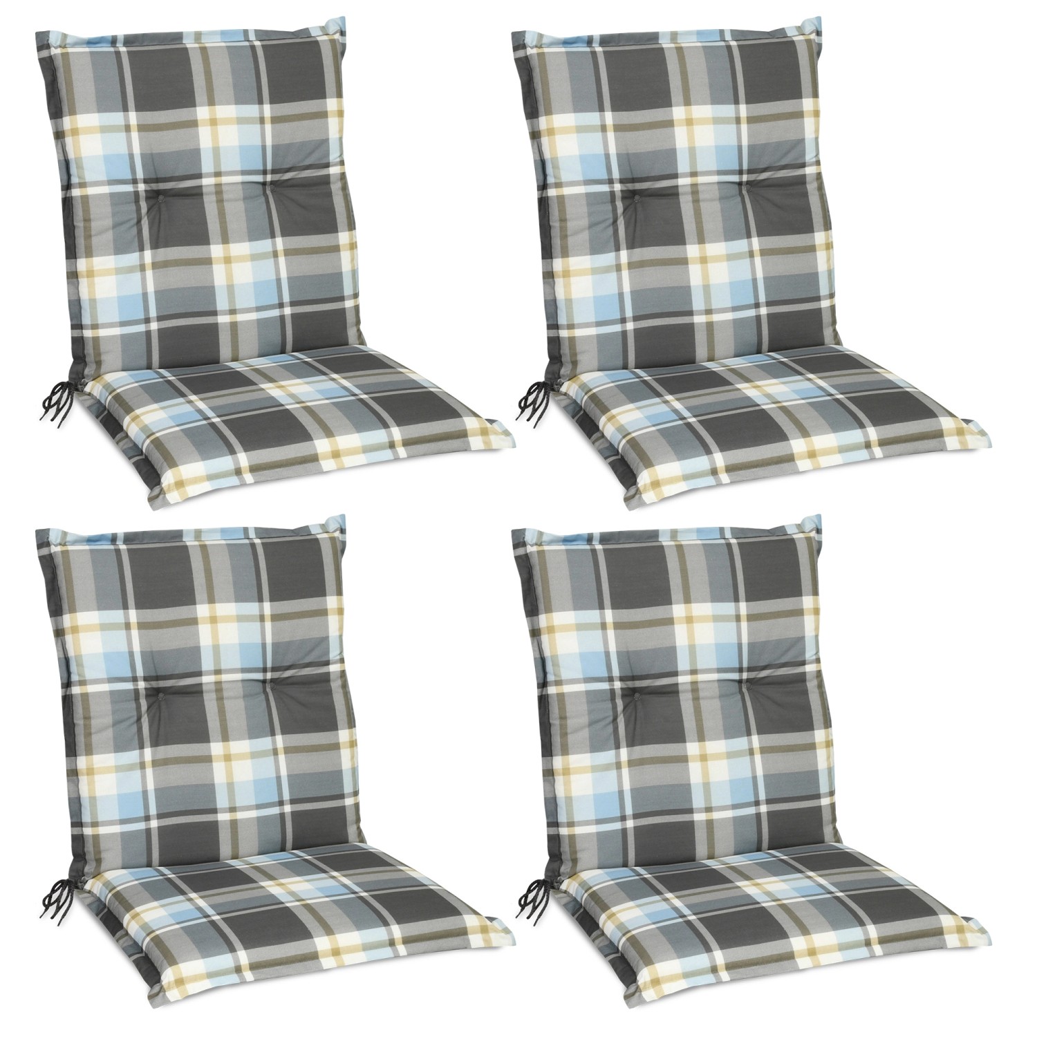 Thumbnail - Beautissu Sunny BK Niederlehner 100x50x6cm Blau Kariert 4tlg