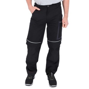 Eliworx Bundhose Workwear anthrazit-schwarz mit Stifttasche, Reflexstreifen. Strapazierfähige Arbeitshose.