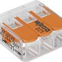 Wago Compact Klemme mit Hebel, 3-fach, transparent, für Verbindungsklemmen.