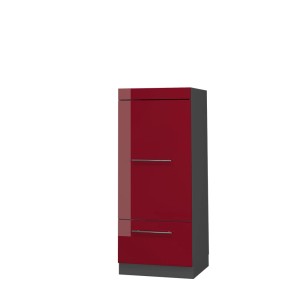 Vicco Mikrowellenschrank Fame-Line, Bordeaux Hochglanz/Anthrazit, 60 cm breit.
