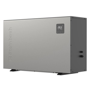 Steinbach Wärmepumpe Silent 7 in Grau. Pool-Wärmepumpe mit digitaler Anzeige.