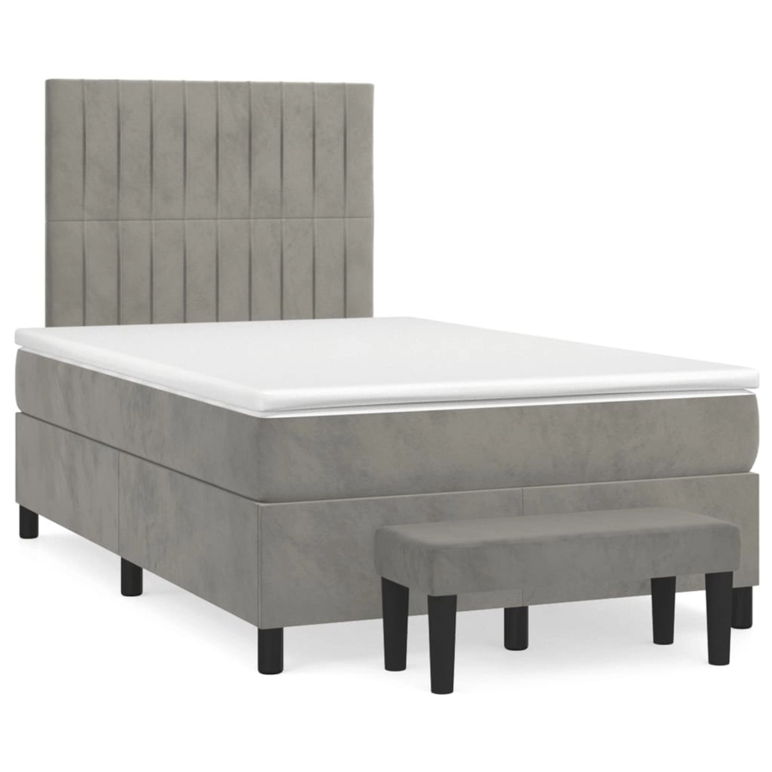 vidaXL Boxspringbett mit Matratze Hellgrau 120x200 cm Samt1469451 günstig online kaufen