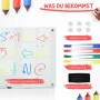 Vinsetto Whiteboard Set: Glasboard mit Stiften, Magneten und Schwamm für Büro und mehr.