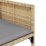 Detailansicht eines Gartenstuhls der vidaXL Essgruppe aus Polyrattan mit hellgrauem Kissen.