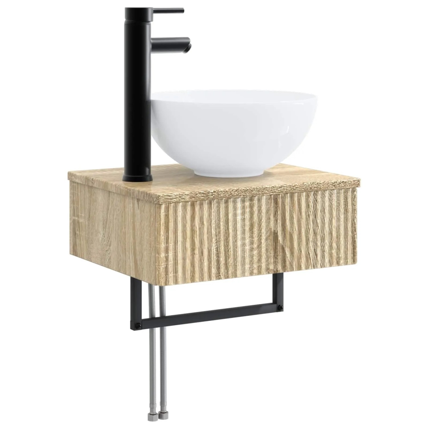 vidaXL Wandmontiertes Waschbecken Sonoma-Eiche 40 x 35 x 39 cm 890170