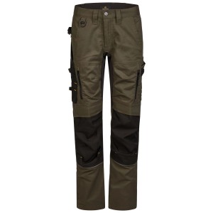 Hans Schäfer Workwear Bundhose Amazone Damen Oliv Gr. 40. Robuste Arbeitshose mit Stretch, Taschen & Knieverstärkung.