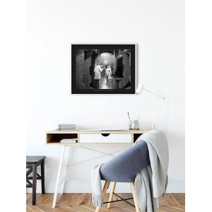 Disney Star Wars Poster: Leia & R2D2 in Schwarz-Weiß, 40x30 cm. Fototapete für Star Wars Fans.