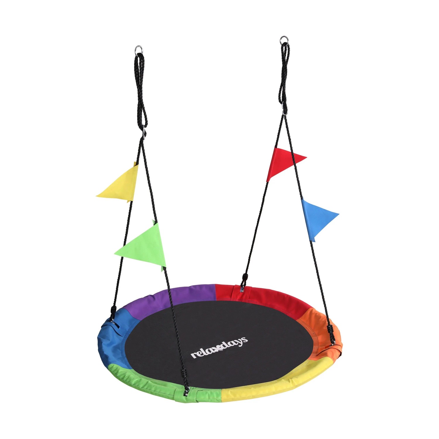 Relaxdays Kindernestschaukel Stahl Bunt Höhenverstellbar ø 120 cm