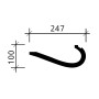 Technische Zeichnung einer weißen PROFHOME Eckleiste (24,7x10cm) für indirekte Beleuchtung.