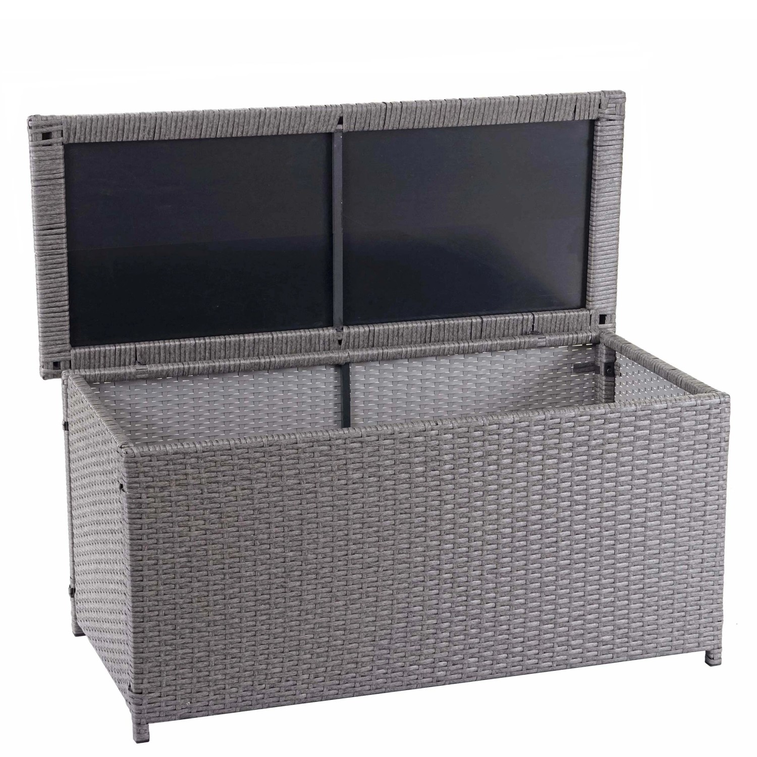 MCW Poly-Rattan Kissenbox D88 320l Basic Grau 63x135x52cm 320l