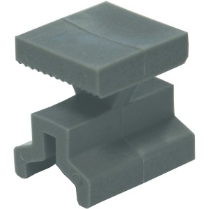 Grauer Kovalex Montageclip aus Kunststoff für Terrassendielen, 25 Stück.