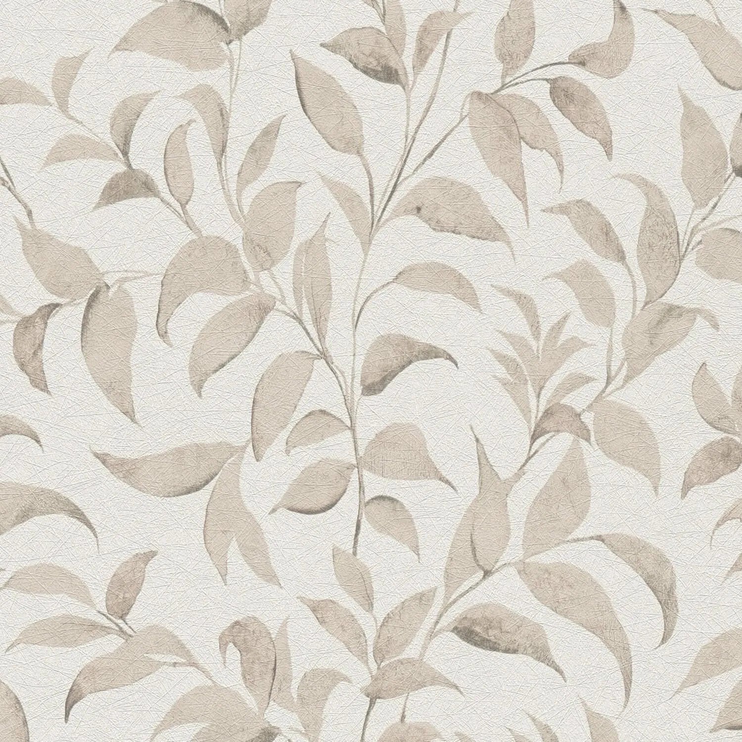 PROFHOME 389622-GU Landhaus Tapete Floral Creme Beige-Grau Seiden-Grau 0,53 m x 10,05 m 5,33 m2