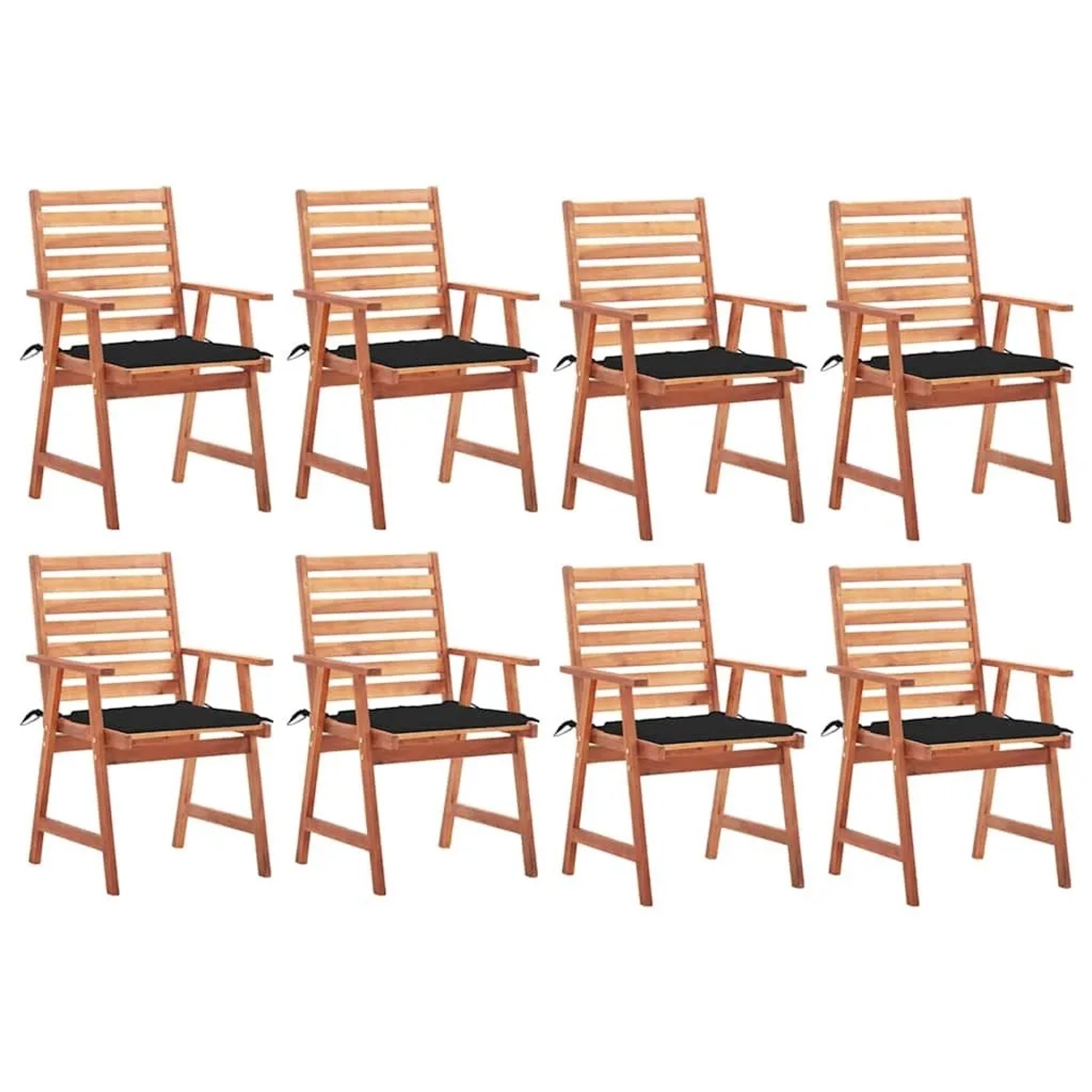 vidaXL Garten-Essstühle 8 Stk mit Kissen Massivholz Akazie 3078381