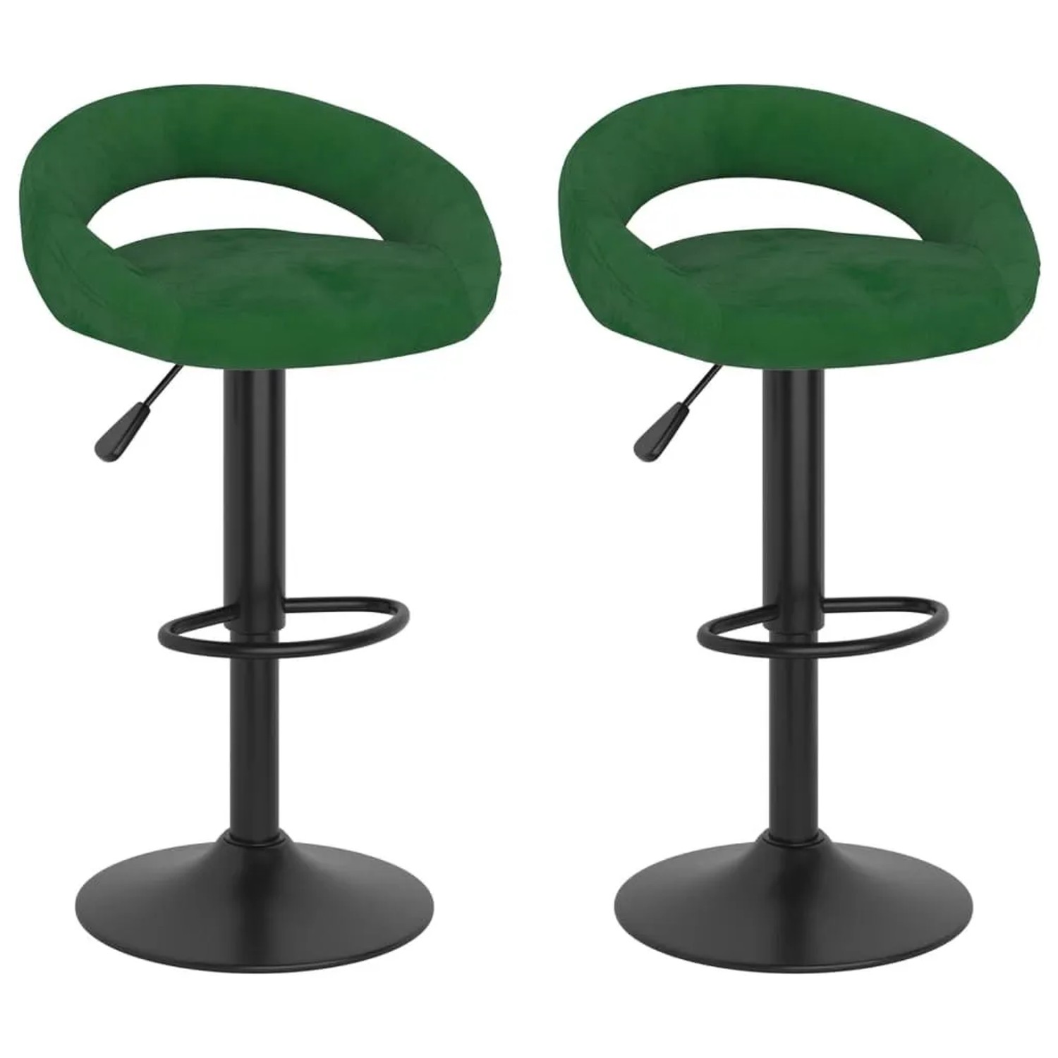 vidaXL Barhocker 2 Stk Dunkelgrün Samt 333272