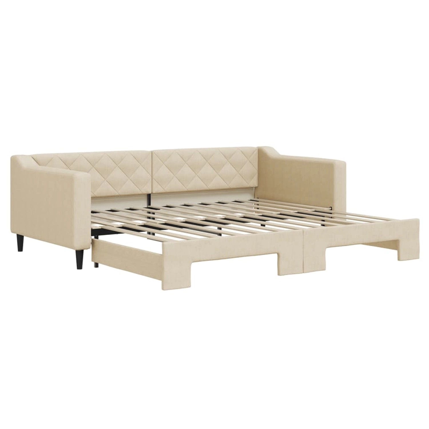 vidaXL Tagesbett Ausziehbar Creme 90x200 cm Stoff1886848