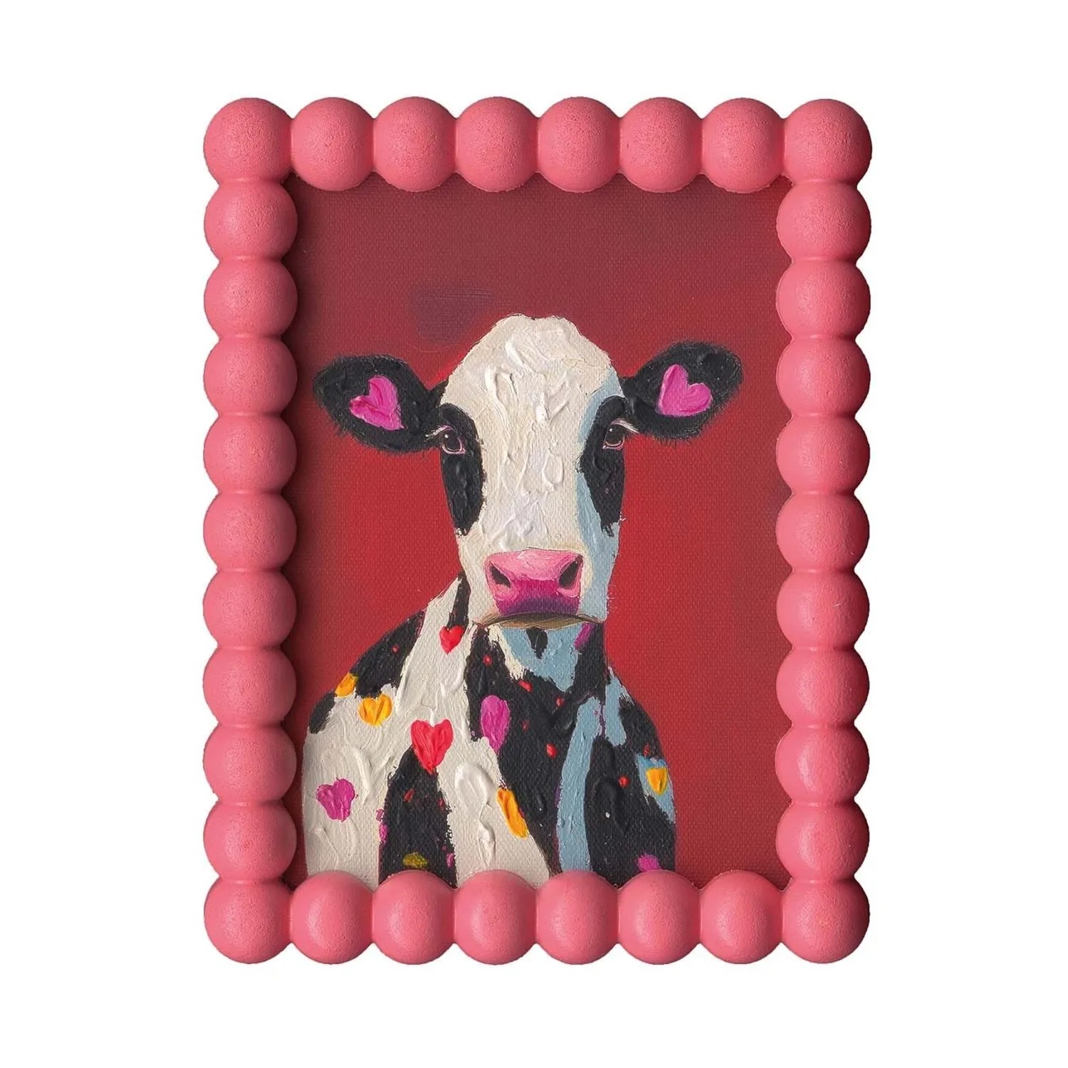 Art Universe Leinwandbild Pink Cow 15 x 20 cm
