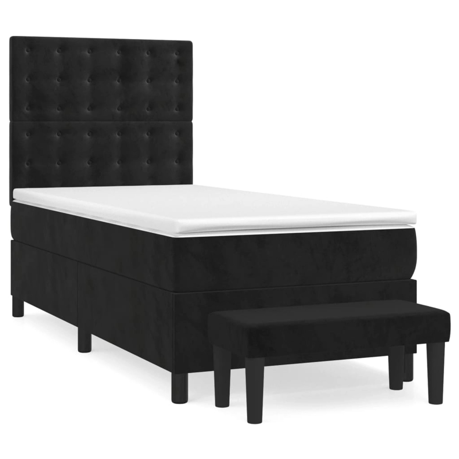 vidaXL Boxspringbett mit Matratze Schwarz 100x200 cm Samt1389929 günstig online kaufen