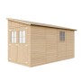 Timbela Anbau-Gartenhaus M340 aus Holz, 8 m², ohne Seitenwand und Boden.
