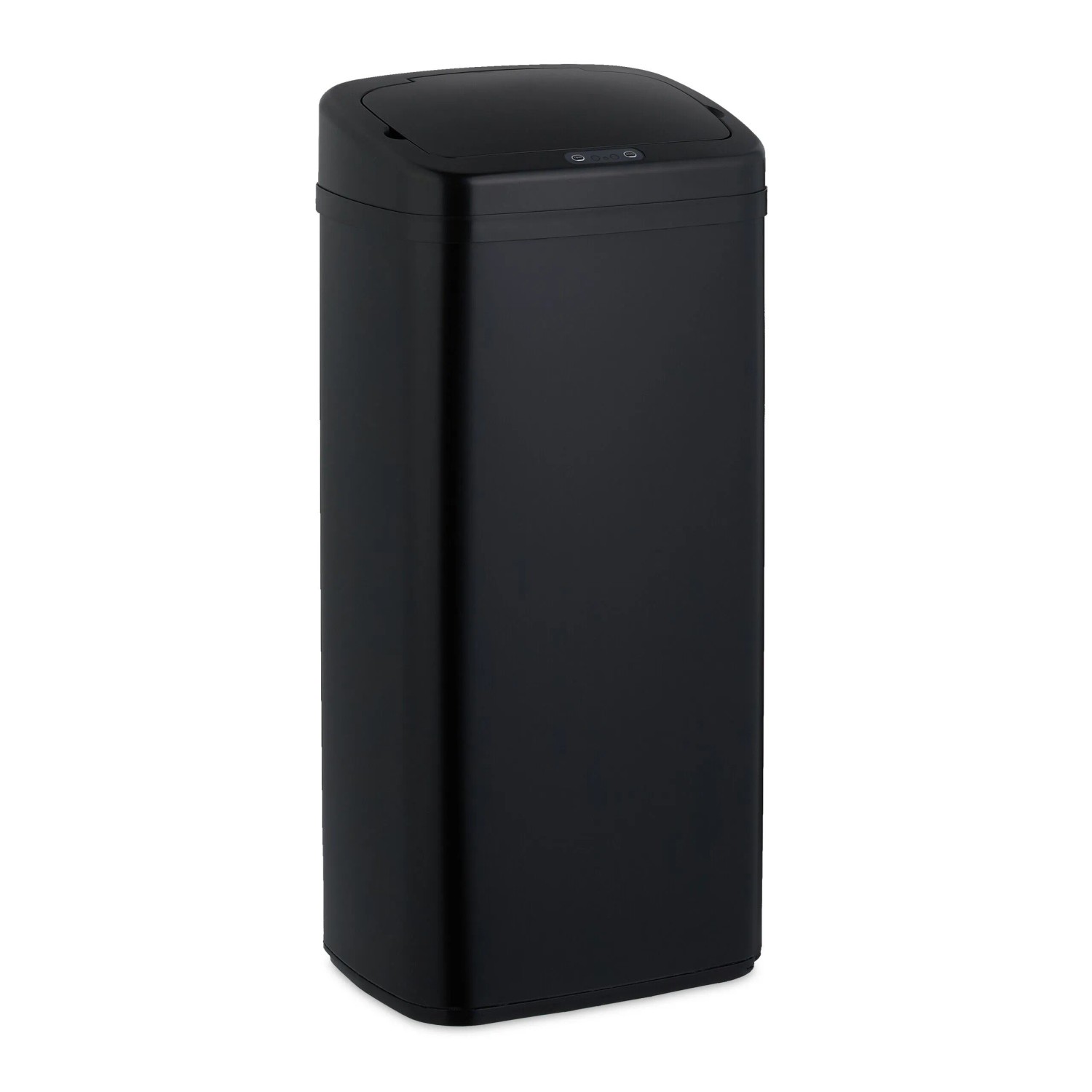 Relaxdays Mülleimer Stahl Schwarz Mit Sensor 40 L 70 cm x 33 cm x 25 cm 2,5 kg