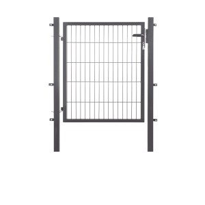 Metallzaun Einzeltor für Doppelstabmatten Anthrazit Rahmen 100 cm x 100 cm