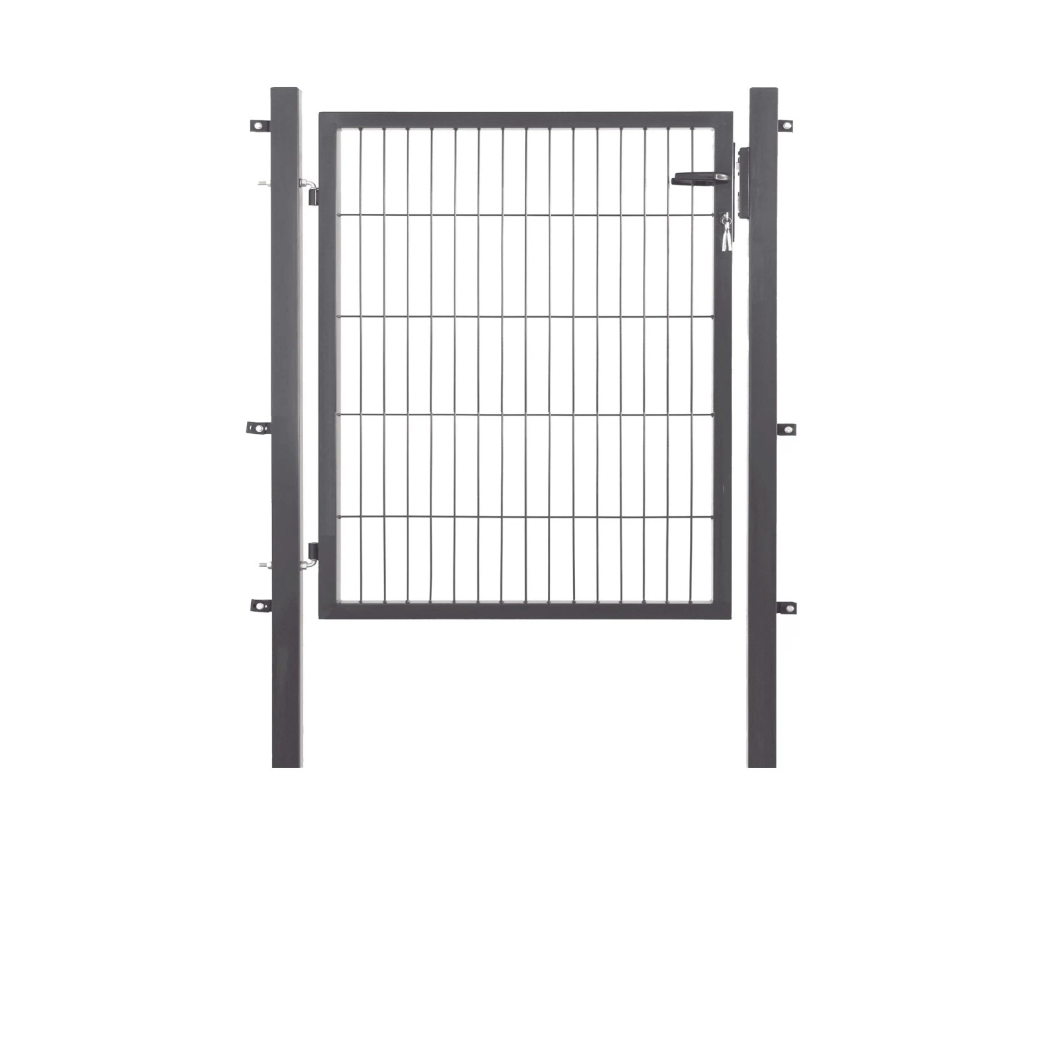 Metallzaun Einzeltor für Doppelstabmatten Anthrazit Rahmen 100 cm x 100 cm