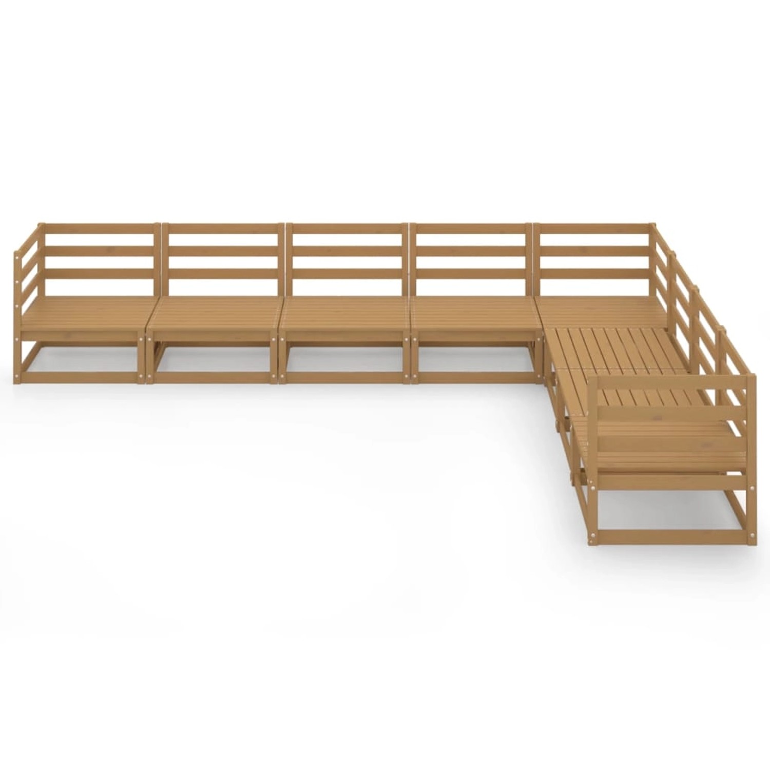 8-teiliges Garten Lounge Set aus Kiefernholz in Honigbraun, Gartenmöbel.