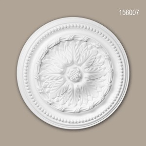 Weiße PROFHOME Deckenrosette aus Polyurethan, 40 cm Durchmesser, Zierelement für Paneele.