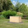 Karibu Hochbeet Größe 2, naturbelassen, 159x75 cm, im Garten. Holz-Hochbeet mit 835 l Fassungsvermögen.
