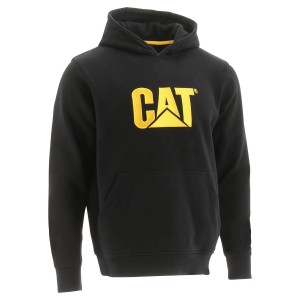 Schwarzer Cat Hoodie Trademark Gr. M für Arbeitskleidung mit gelbem Logo.