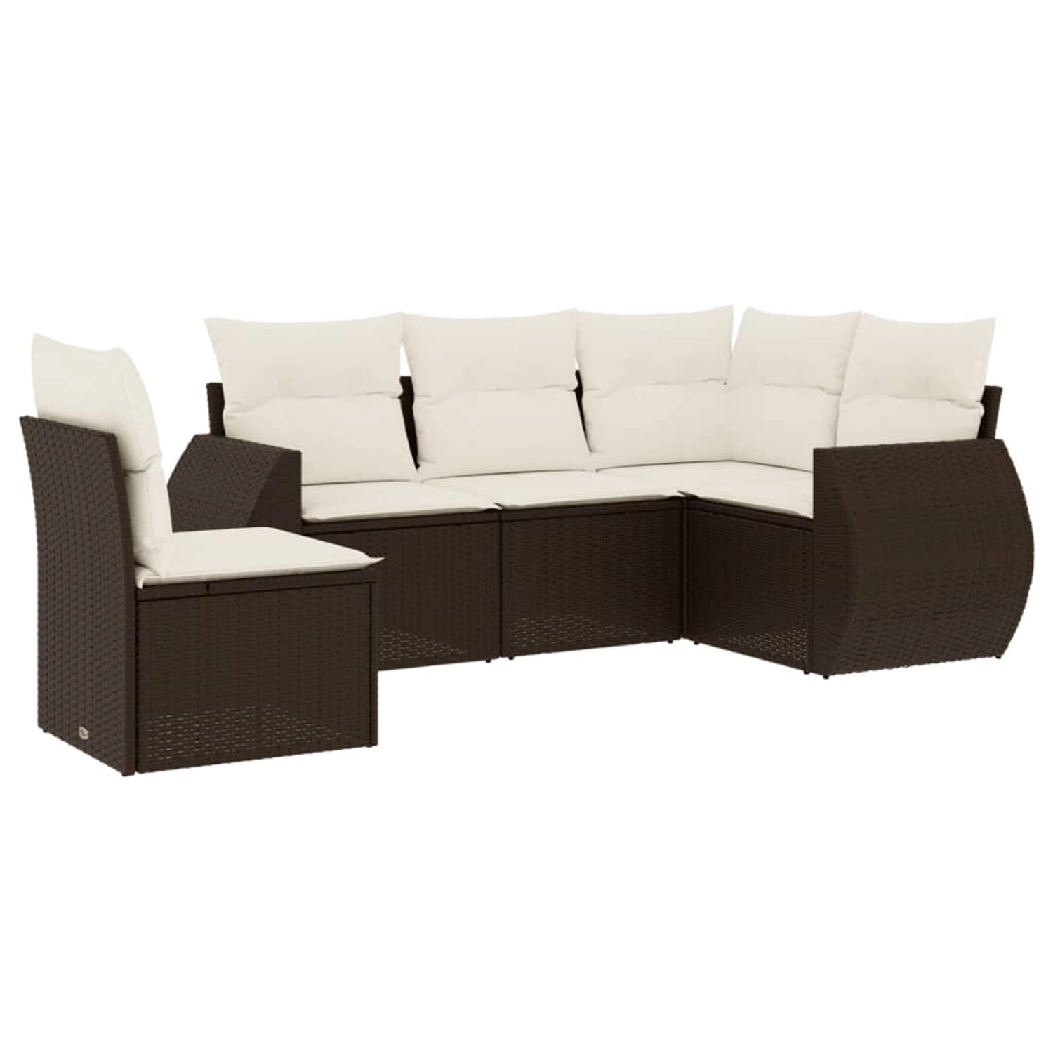 vidaXL 5-Tlg Garten-Sofagarnitur mit Kissen Braun Poly Rattan 3253710 günstig online kaufen