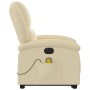 Elektrischer Massagesessel mit Aufstehhilfe, creme Stoff, Seitenansicht.