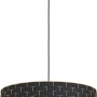 Schwarze Eglo Hängeleuchte Marasales mit Messingdetails, Ø 55 cm. Moderne Pendelleuchte für Wohnräume.