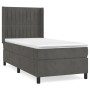Dunkelgraues vidaXL Boxspringbett (80x200 cm) mit Matratze und Samtbezug.