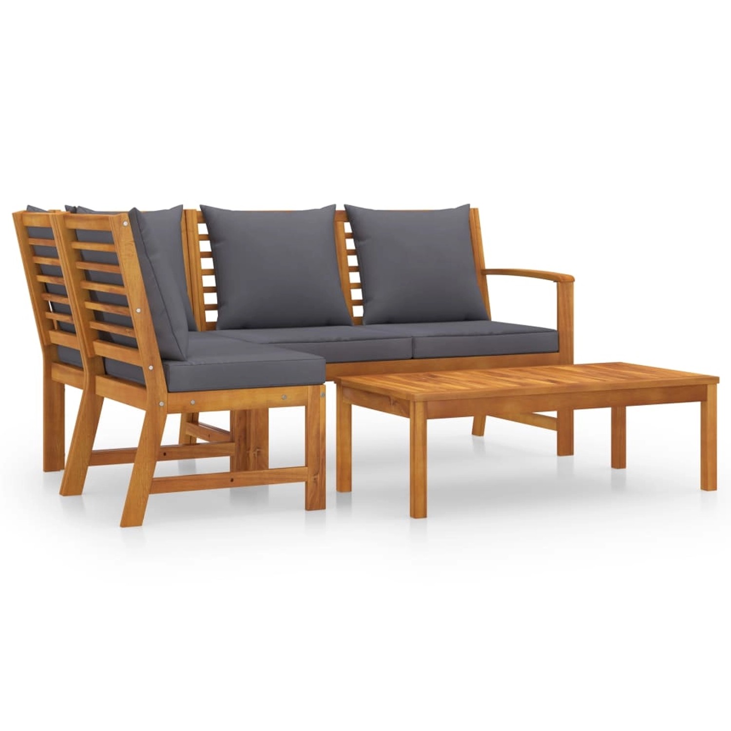 Thumbnail - vidaXL 4-Tlg Garten-Lounge-Set mit Auflagen Massivholz Akazie 3057779