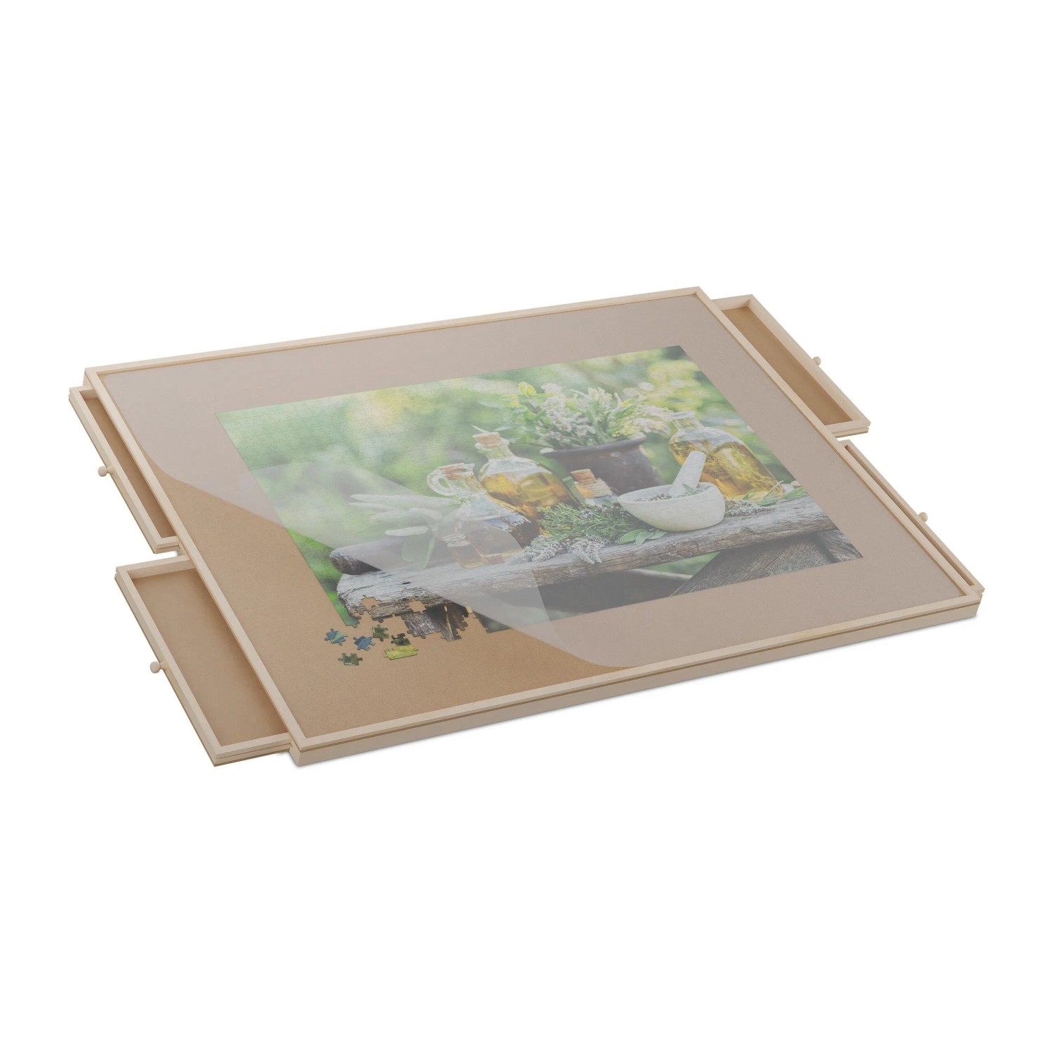Relaxdays Puzzlebrett Kiefernholz Natur Neigbar Drehbar 93 cm x 67 cm x 4 cm 4,9 kg