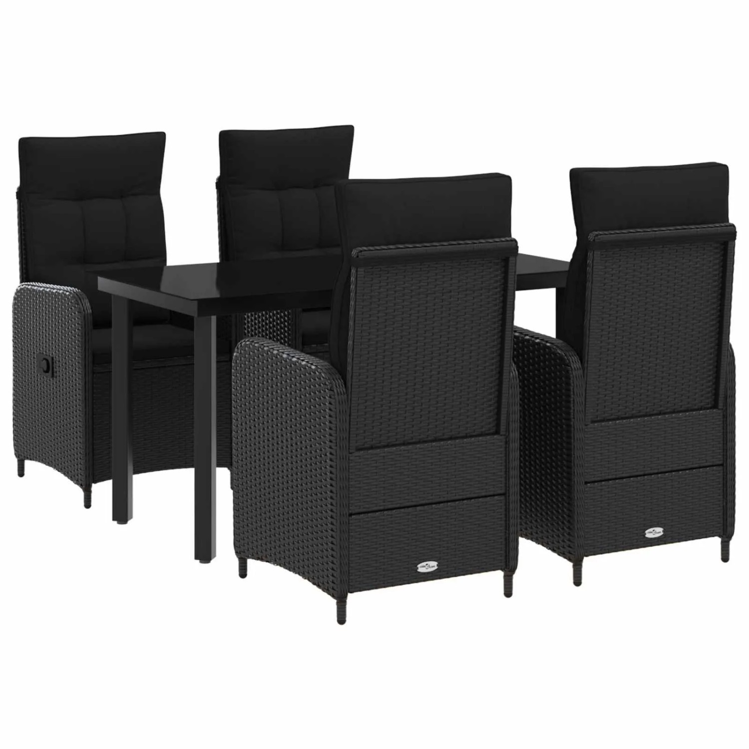 vidaXL Sofa-Tischset mit Kissen mit Kissen 5 Stk Schwarz 3422478