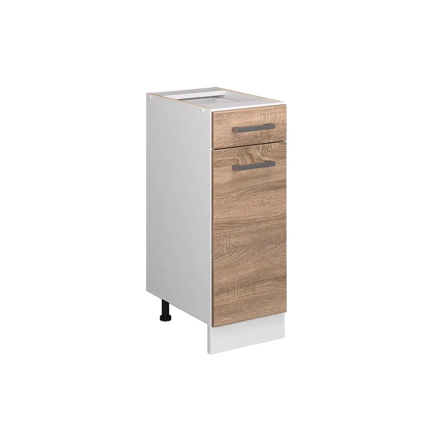 Vicco Küchenunterschrank R-Line Schubladenschrank für die Küche Sonoma Weiß 30 cm ohne Arbeitsplatte