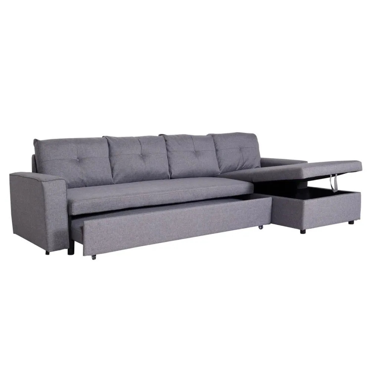 MCW Ecksofa mit Bettkasten L16 Grau