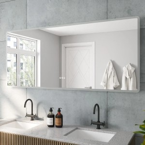Aquabatos LED Badspiegel, 160x70 cm, dimmbar mit 3 Lichtfarben, als Wandspiegel im Badezimmer.